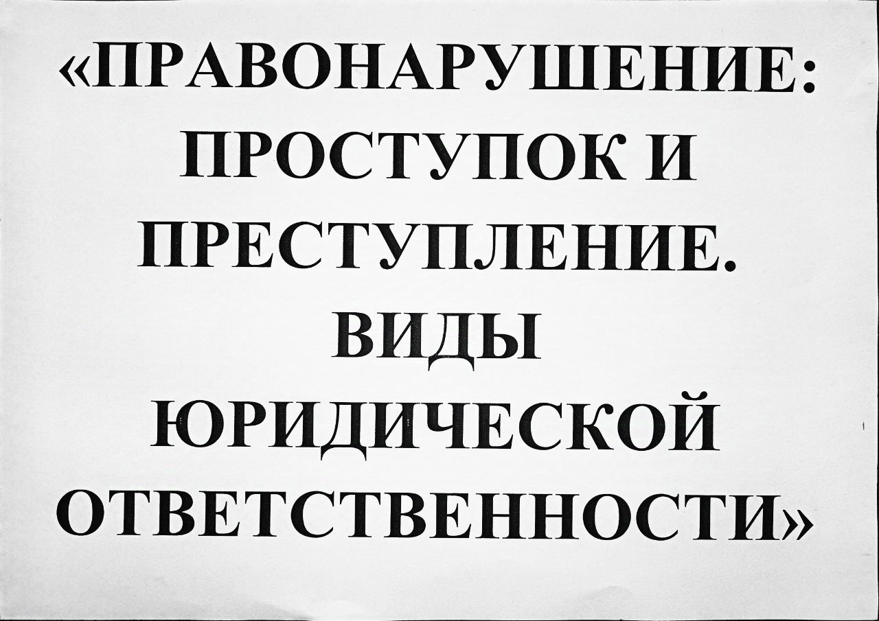 Правонарушение: проступок и преступление. Виды юридической ответственности.